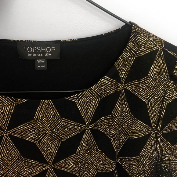 Topshop Glitter Print Skater Dress - Picture 4 of 6